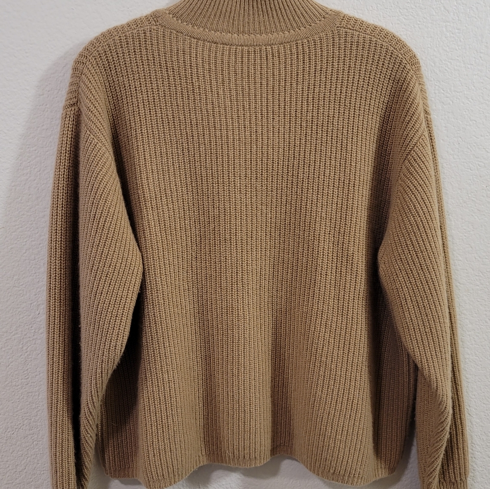 Jenni Kayne Boxy Half Zip Cashmere Sweater XS Undyed Stone $495 - Picture 6 of 9